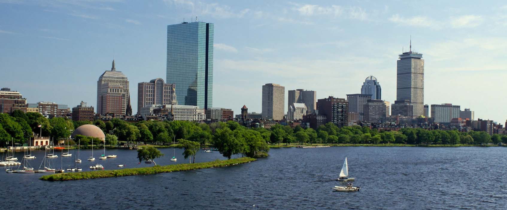 Sailboats under the Boston Skyline