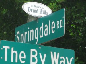 Historic Druid Hills street sign