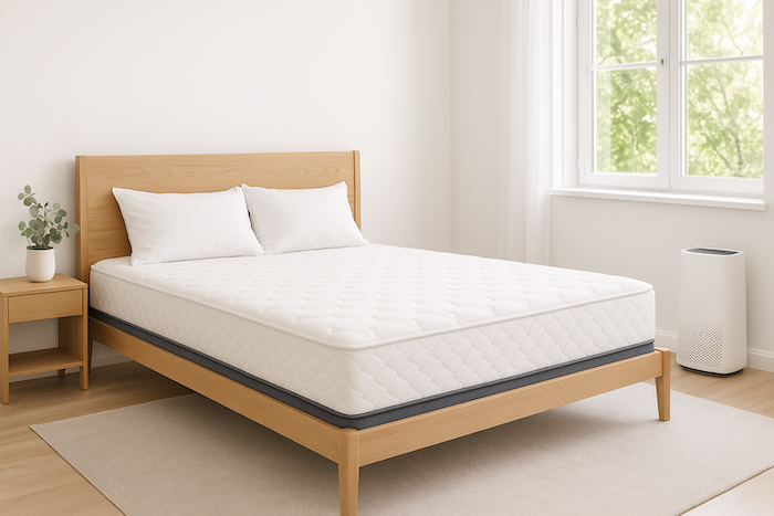 Mattress and bedroom for person with allergies