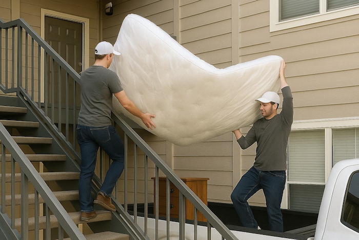 Apartment mattress removal by professionals following building rules